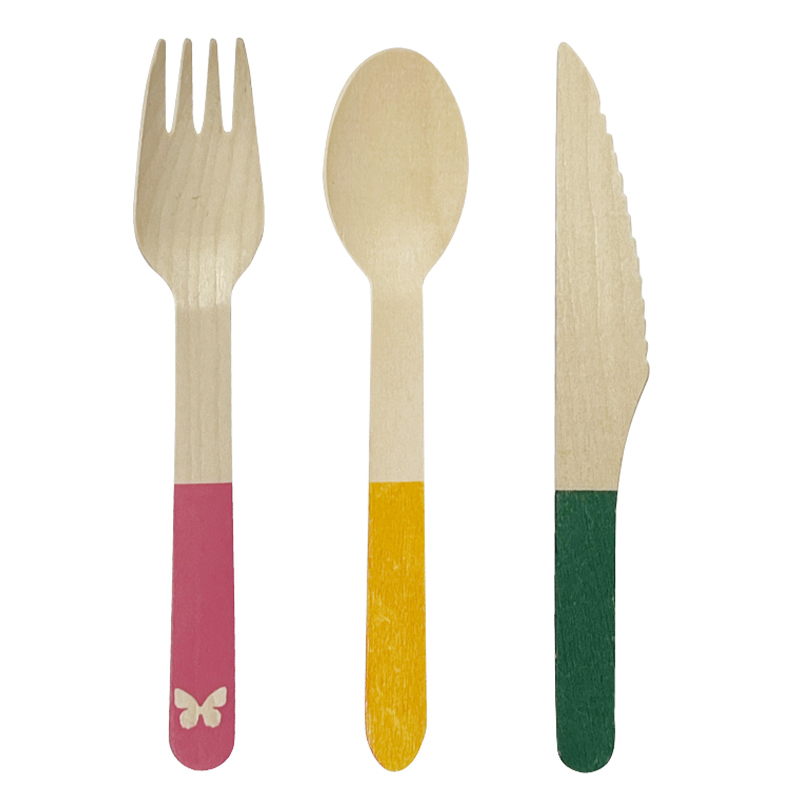 Disposable wood cutlery with printing